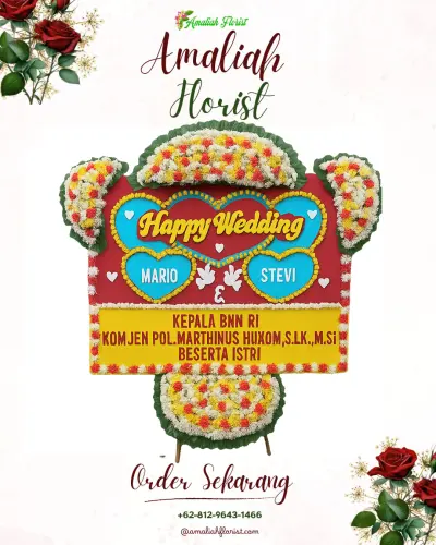 Karangan Papan Bunga Pernikahan di Besusu Barat